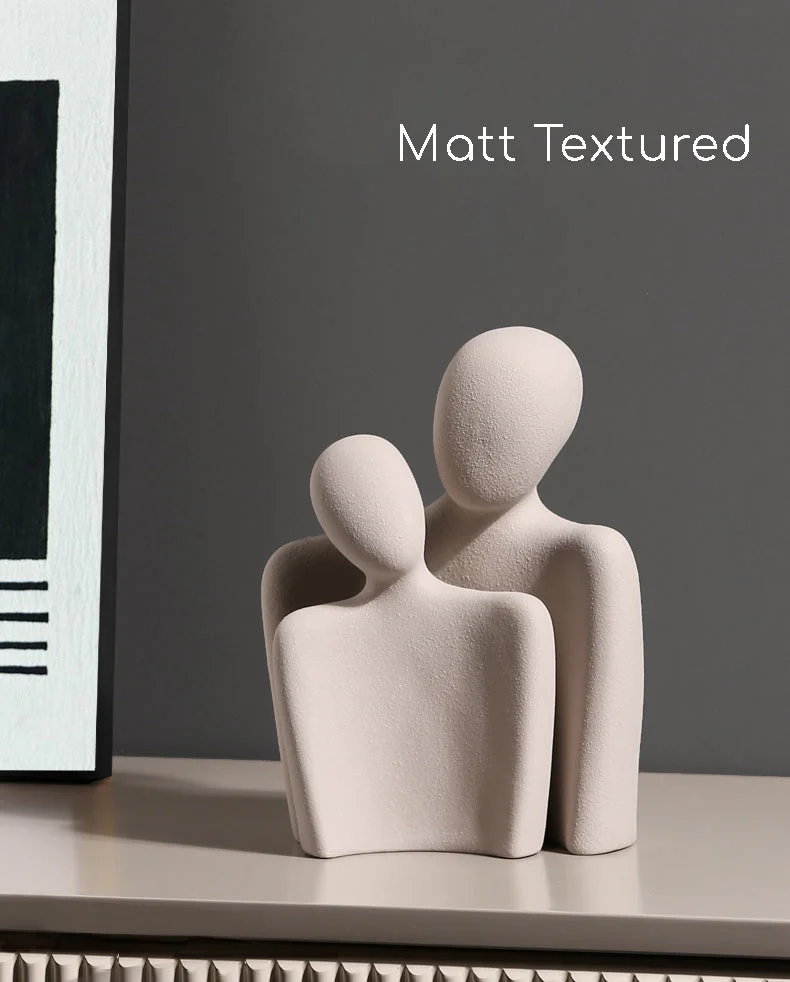 grey color abstract nordic couple sculpture home decor matt texture