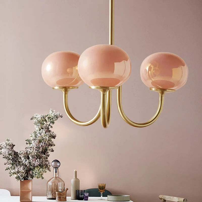 Pink art deco chandelier lamp