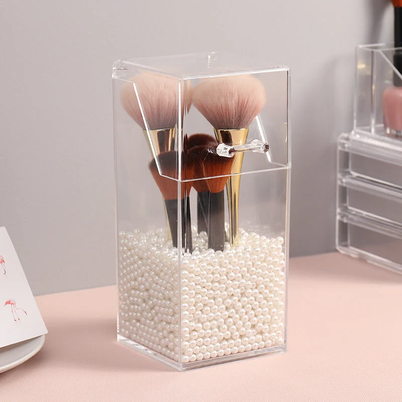 transparent brush holder pearl