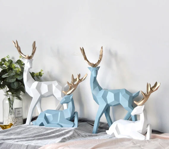 deer geometry scandinavian sculpture home ornaments