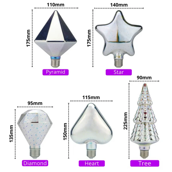 Homeko LED Light Bulbs Dimensions