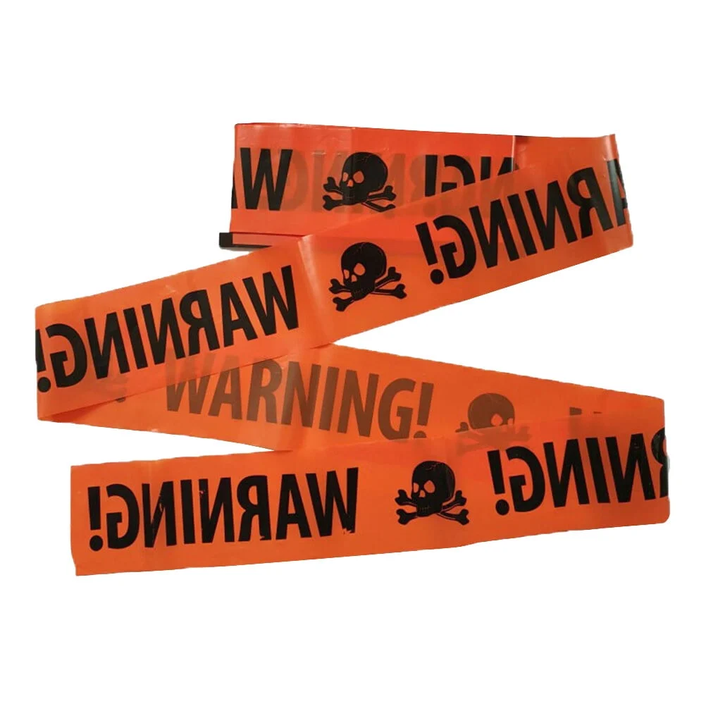 2 Rolls Warning Tape Skull Head Warning Tape Halloween Scene Decoration Props Isolation Warning Tape