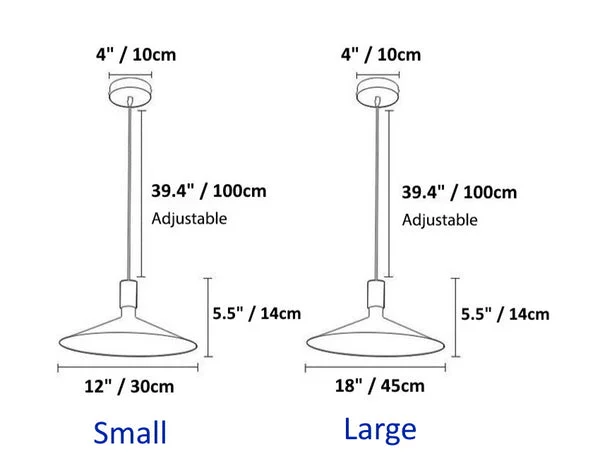 Homeko LED Pendant Dimensions