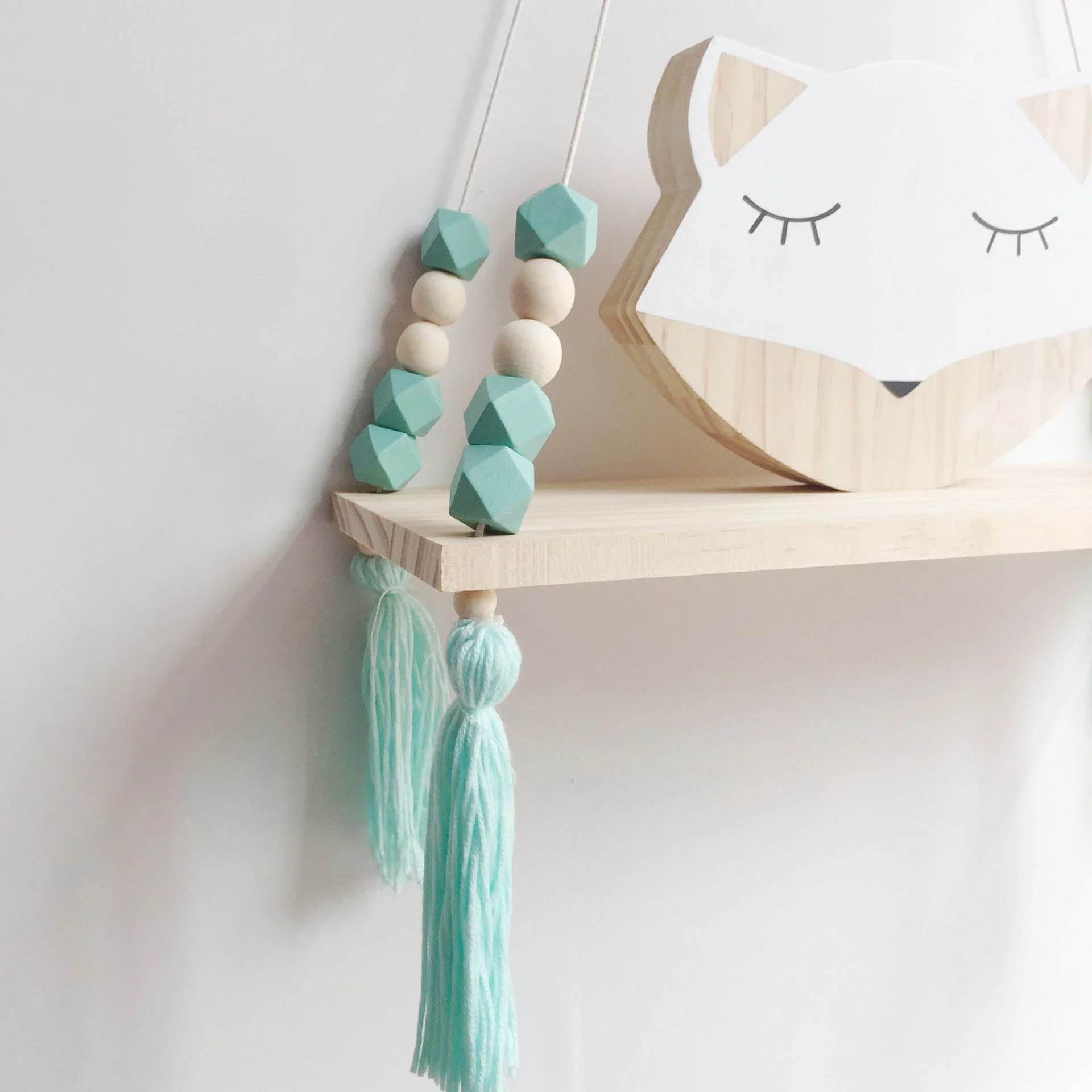 kids hanging wall shelf with tassel