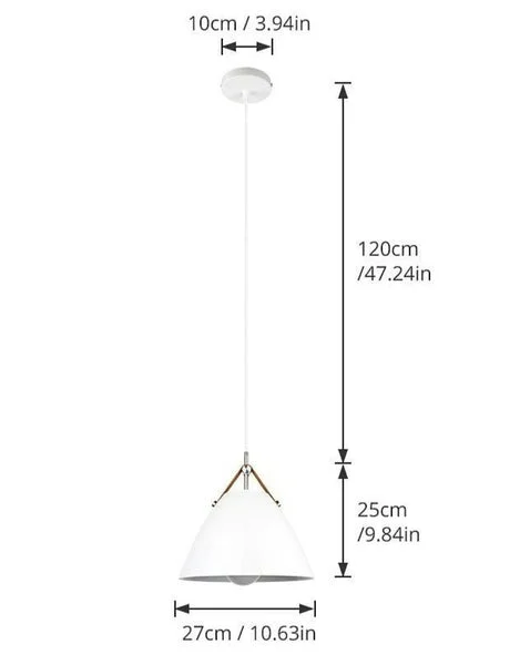 Homeko strap pendant light dimensions