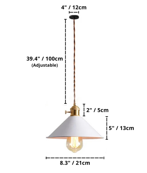 Homeko Retro Plated Pendant Lights Dimensions