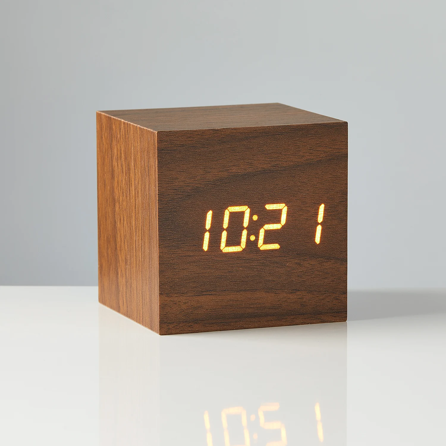 Box & Accent Block Clock - LED Wood Detailed Block Temperature/Alarm Clock — ToMo Distribution