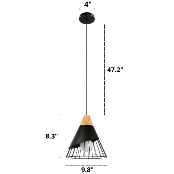 Homeko Iron Cage Pendant Light Dimensions