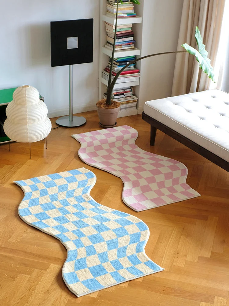 Danish Pastel Wavy Checkered Rugs