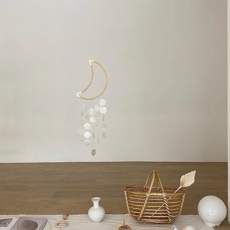 natural shell wind chime nursery room hanging decor