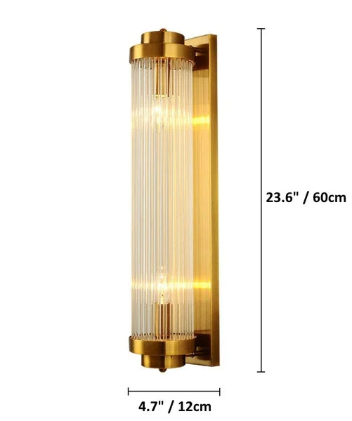 Homeko Glass Column Wall Sconce Dimensions