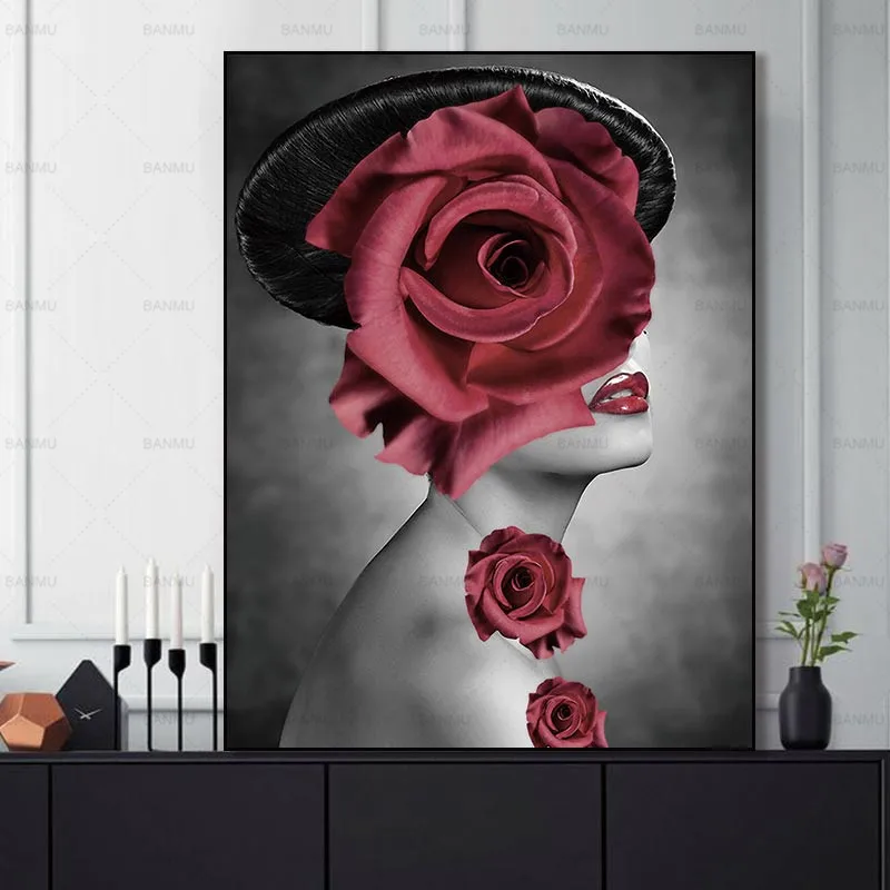 Elegant rose canvas print