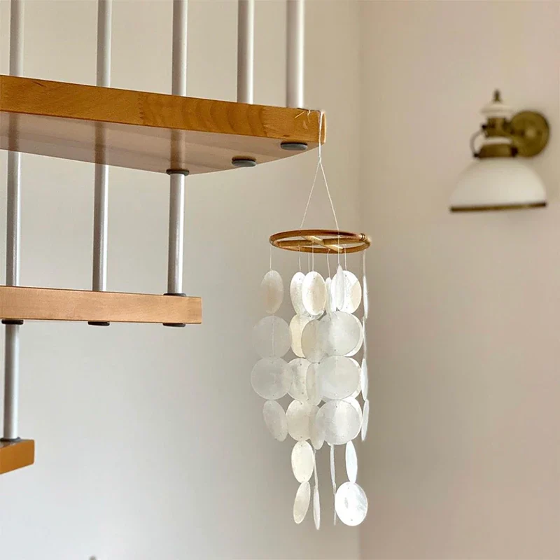 natural shell wind chime nursery room hanging decor