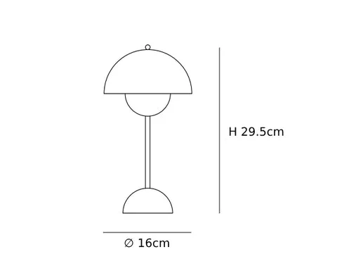 Moderne paddenstoel tafellamp maat