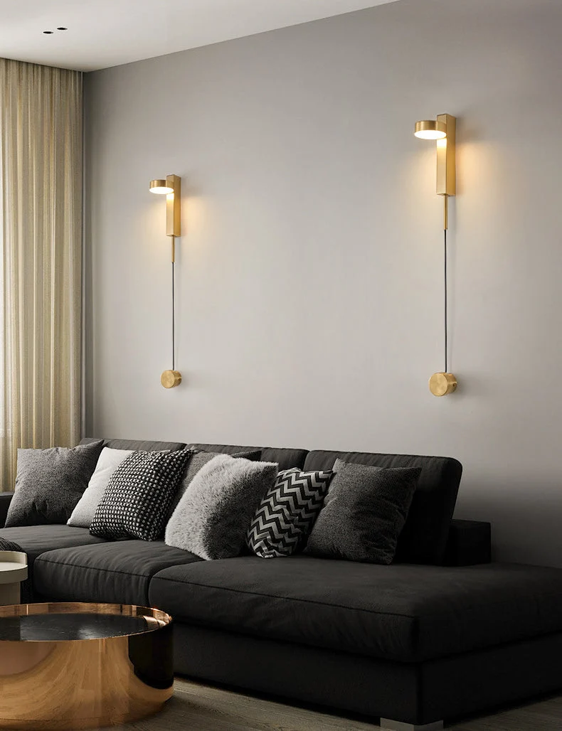 Gold Color Nordic Minimalist Elegant Rotatable Wall Lamp