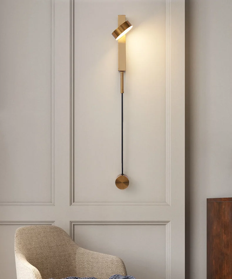 Gold Color Nordic Minimalist Elegant Rotatable Wall Lamp