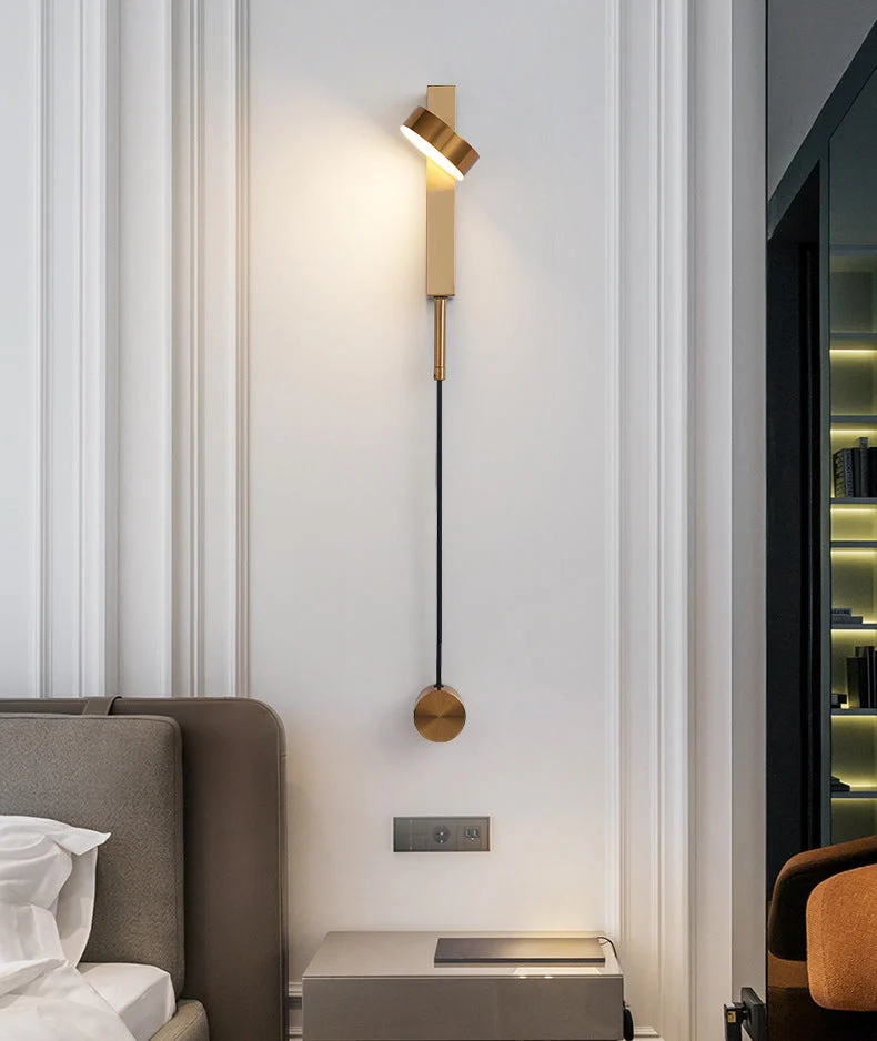 Gold Color Nordic Minimalist Elegant Rotatable Wall Lamp