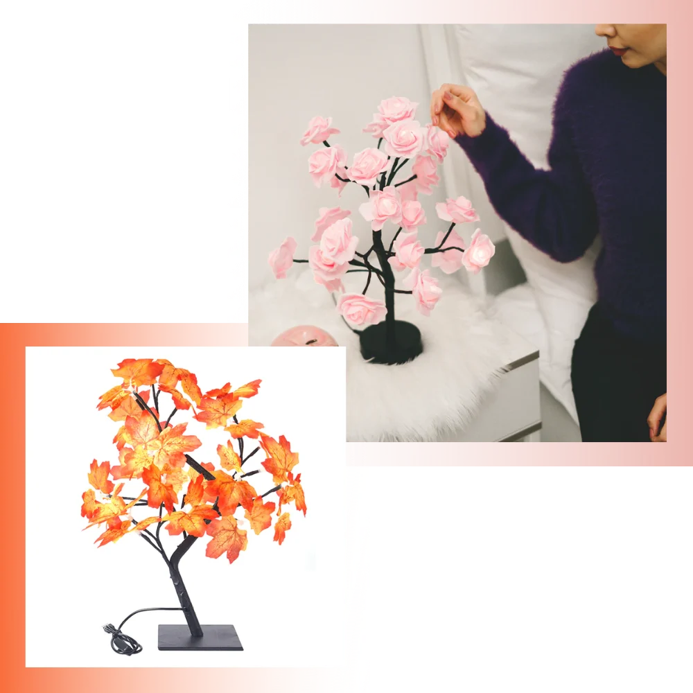 Charismatic Rose Tree Lamp - Premium-Quality Construction -