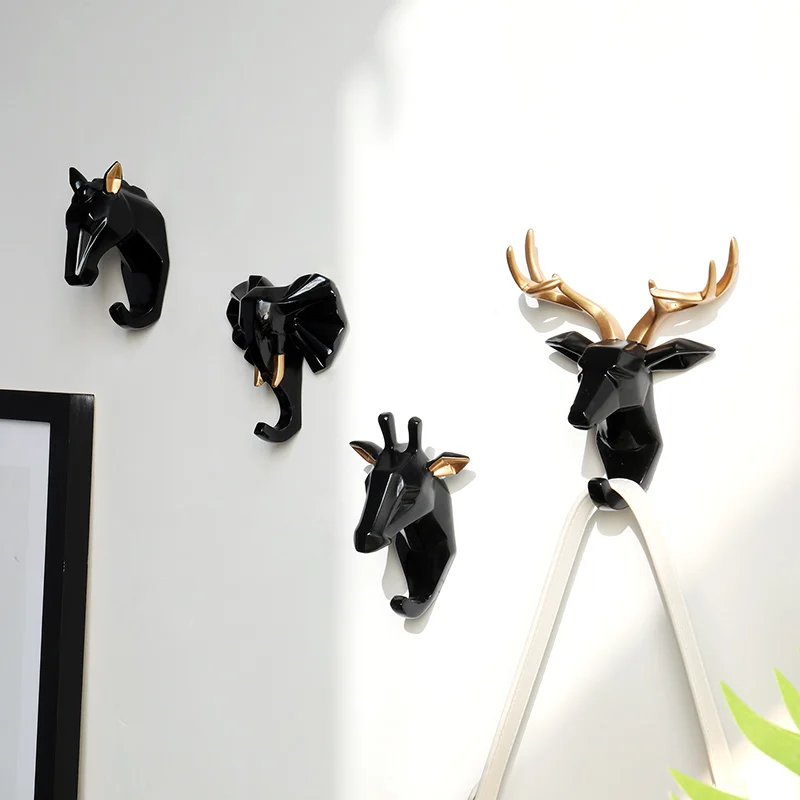 Animals Head Key Hook Wall Hanger Rack Holder