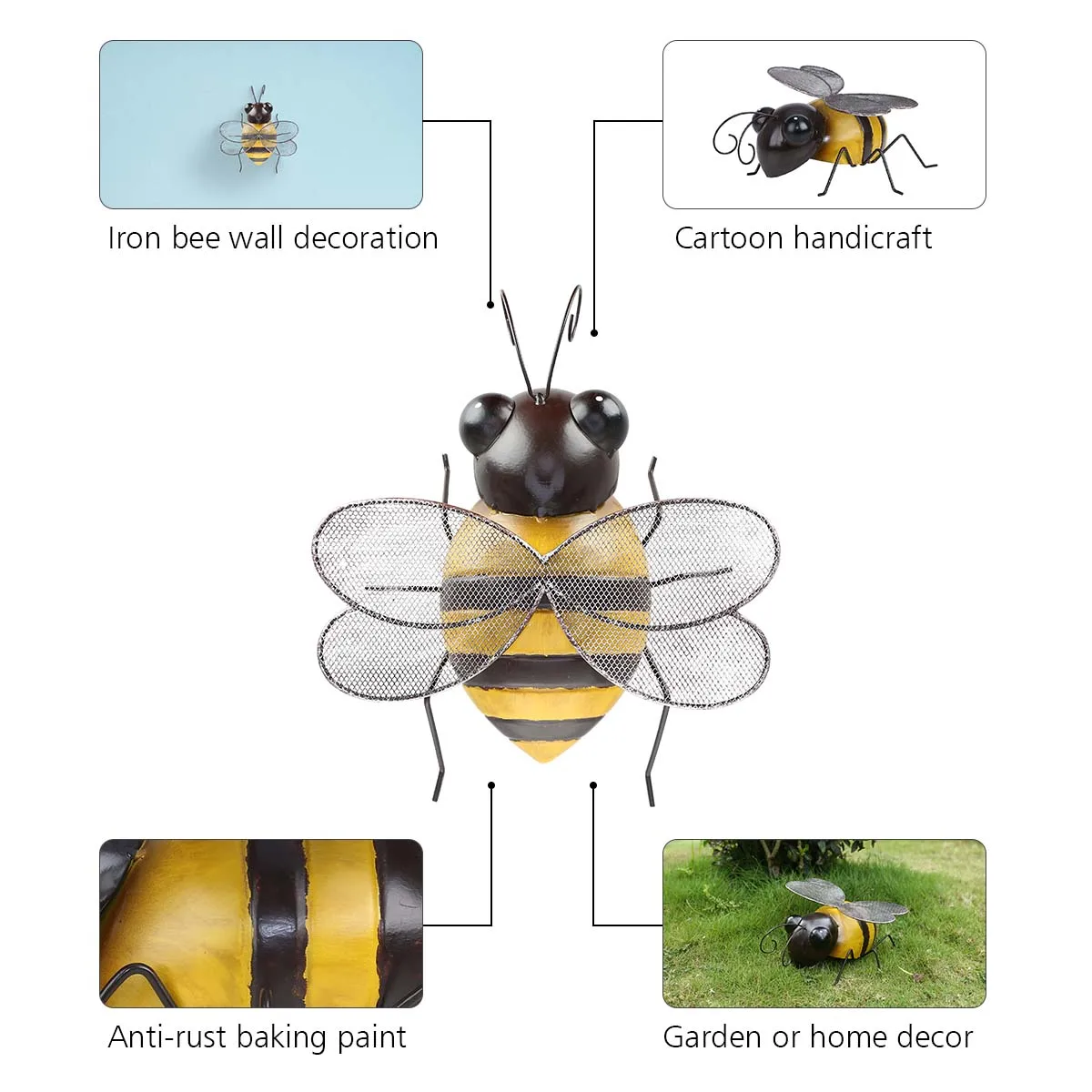 Cartoon Garden Bee Wall Outdoor Decor