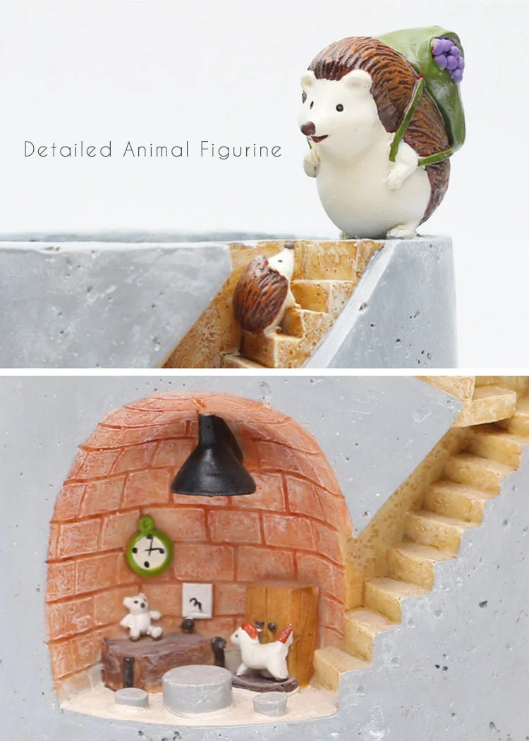 charming animal family home plant pot