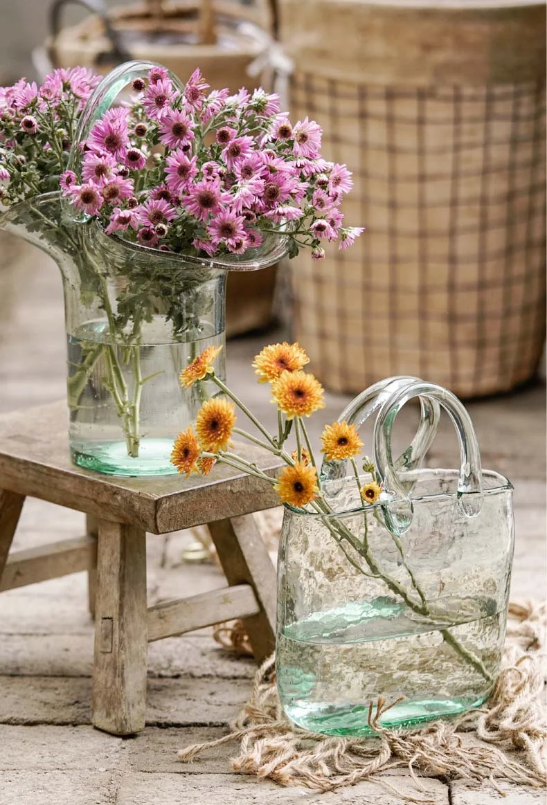 Glass Vase basket bag