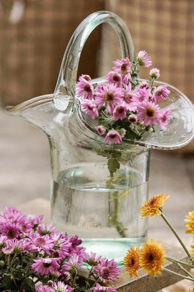 Glass Vase basket bag