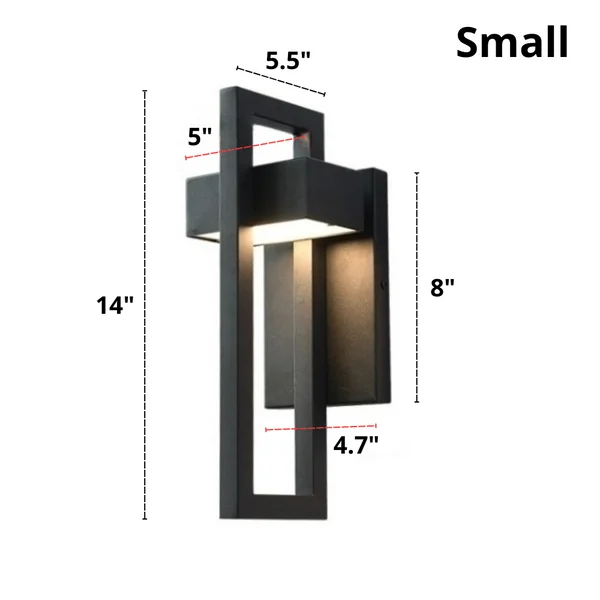 small Homeko contemporary LED wall light dimensions