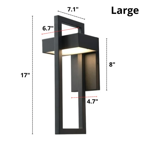 large Homeko contemporary LED wall light dimensions