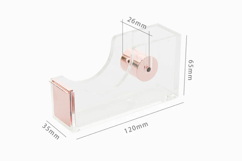 transparent gold tape cutter, rose gold desk tool collections