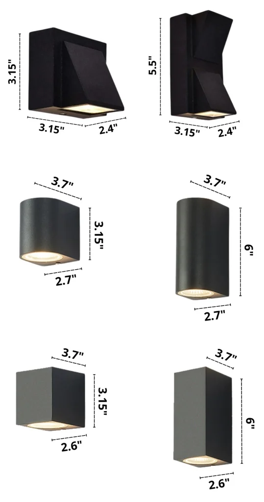 Miravique LED Wall Lights Dimensions