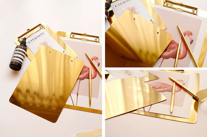 golden folder clip board