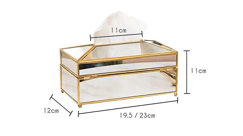 Elegant tissue box with gold edges home decor