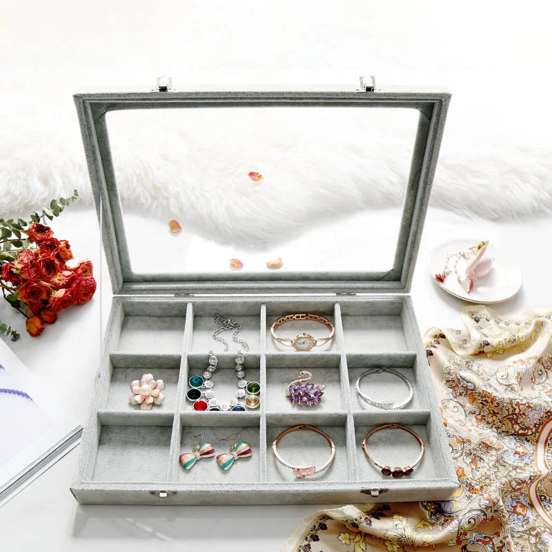 jewelry display storage box velvet