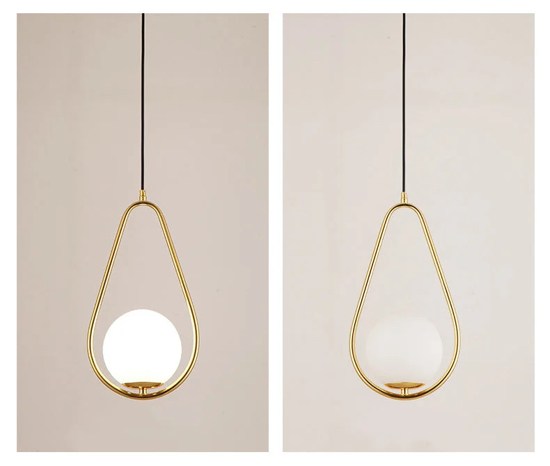 nordic gold round pendant light tear drop