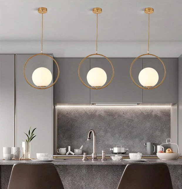 nordic gold round pendant light