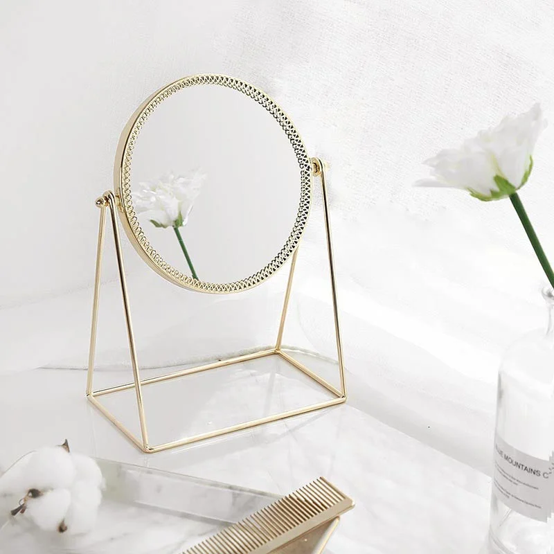 Gold Edge Makeup Mirror Coquette Room Decor