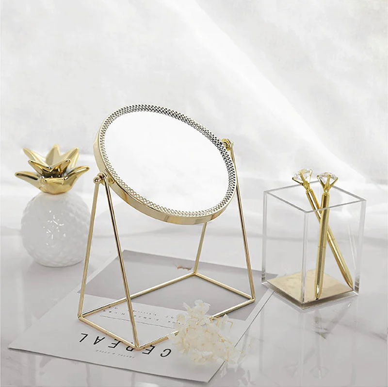 Gold Edge Makeup Mirror Coquette Room Decor