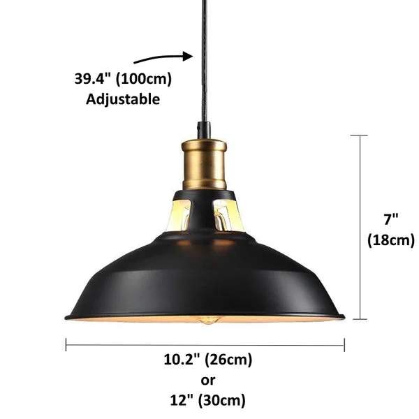 Homeko Vintage Pendant Light Dimensions