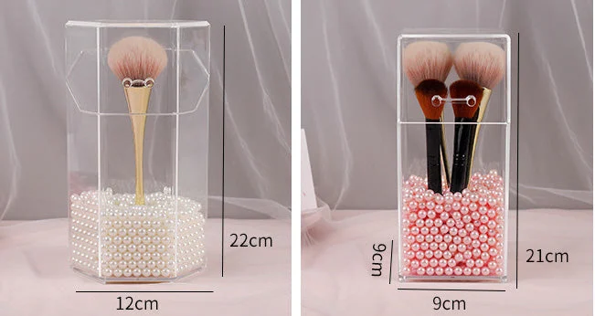 transparent brush holder pearl