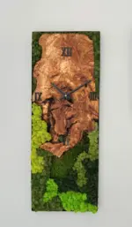 Olive & Moss Wood Wall Clock and Panel (1) Olive & Moss Wood Wall Clock and Panel (1)
