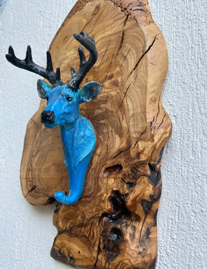 Olive Wall Decor,wall Art, Deer Coat Rack (4)