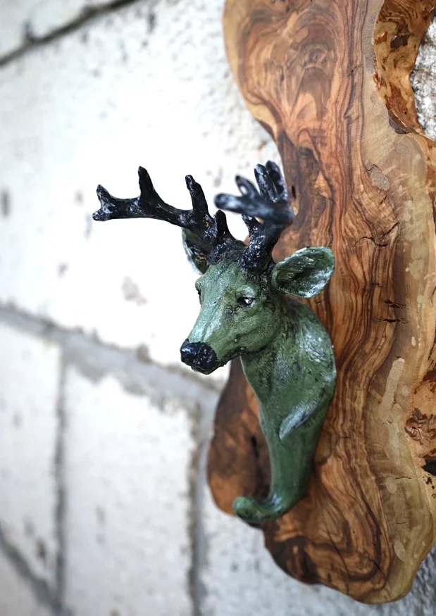 Olive Wall Decor,wall Art, Deer Coat Rack (5)