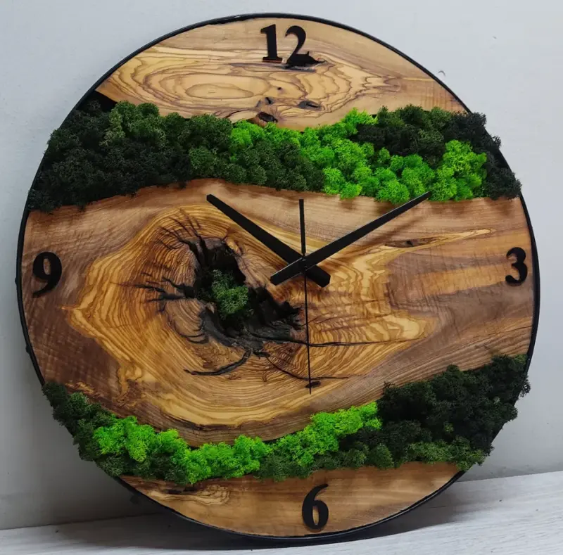 Wooden wall decor and clock (4)