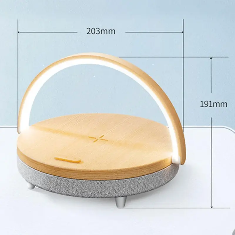 0 main lampe de bureau led en bois avec chargeur sans fil 10w veilleuse de chevet 3 en 1 chargeur rapide pour h r4r5