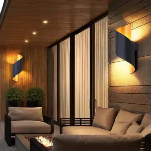 Orr Modern LED Wall Lamp, Spiral, Indoor, White/Black, Metal