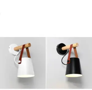 HoutArm - Wall lamp with iron lampshade and wooden arm