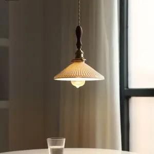 Homeko Ceramics Retro Pleated Pendant Light For Living Room