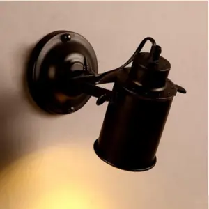 IronArm – Adjustable Wall Lamp with Wrought Iron Lampshade and Cylindrical Arm