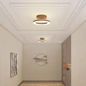Homeko Circle Wood LED Hallway Ceiling Light